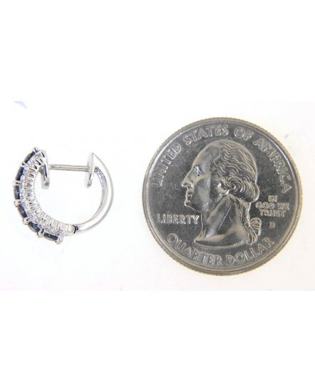 COLORED STONE DIAMOND HOOPS (SE489)