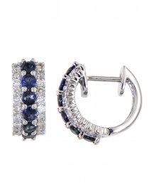 COLORED STONE DIAMOND HOOPS (SE489)