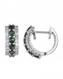 COLORED STONE DIAMOND HOOPS (SE489)