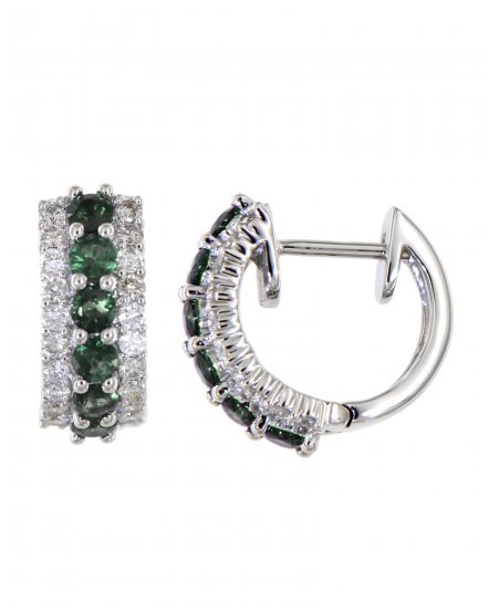 COLORED STONE DIAMOND HOOPS (SE489)