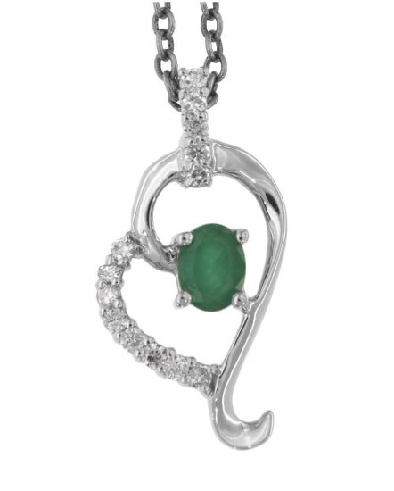 HEART STYLE EMERALD DIAMOND PENDANT (SP169)