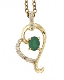 HEART STYLE EMERALD DIAMOND PENDANT (SP169)