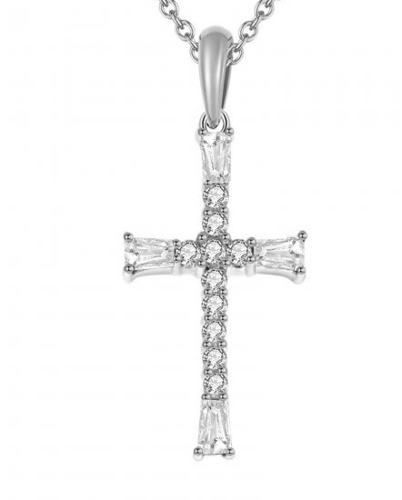 CROSS COLORED STONE DIAMOND PENDANT (SP552)