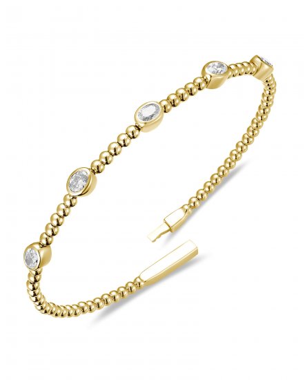 OVAL DIAMOND FLEXIBLE BANGLE BRACELET (TB1055)