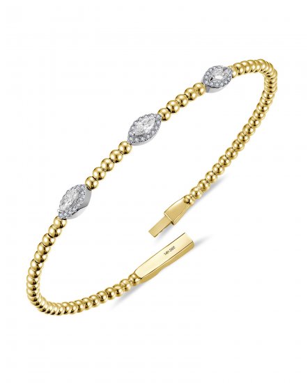 MARQUISE DIAMOND FLEXIBLE BANGLE BRACELET (TB1065)