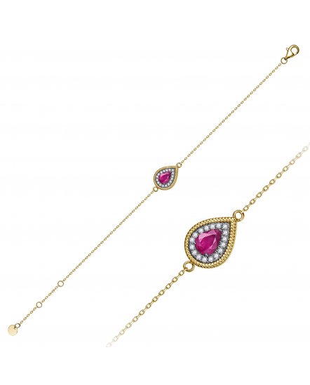 PEAR RUBY DIAMOND BRACELET (TB1226)