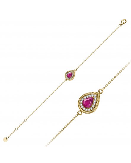 PEAR RUBY DIAMOND BRACELET (TB1226)