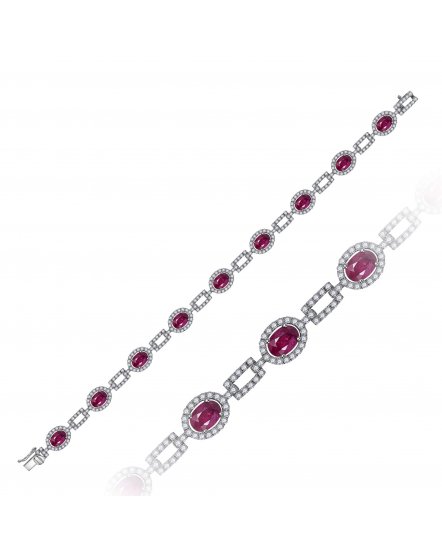 OVAL RUBY DIAMOND BRACELET (TB141)