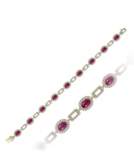 OVAL RUBY DIAMOND BRACELET (TB141)