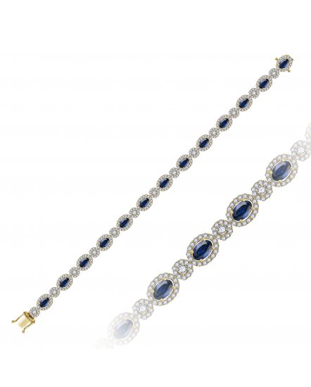 OVAL SAPPHIRE DIAMOND BRACELET (TB224)
