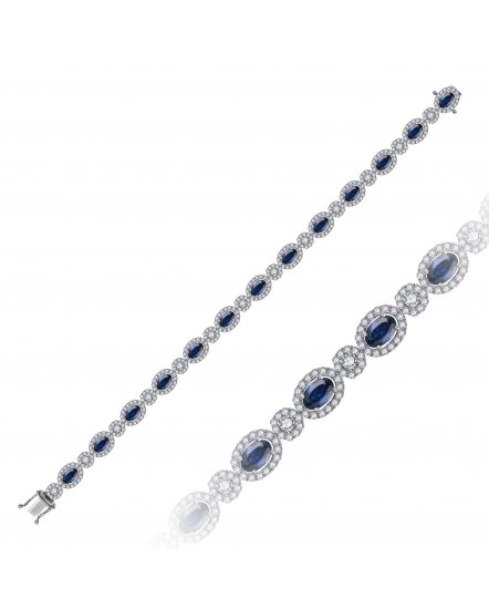 OVAL SAPPHIRE DIAMOND BRACELET (TB224)
