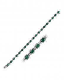 OVAL EMERALD DIAMOND BRACELET (TB375)