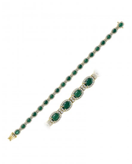 OVAL EMERALD DIAMOND BRACELET (TB375)