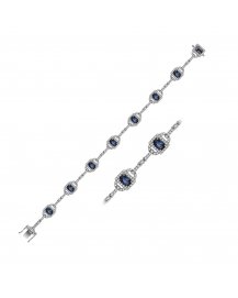 OVAL SAPPHIRE DIAMOND BRACELET (TB395)