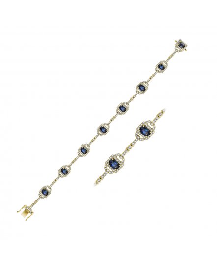 OVAL SAPPHIRE DIAMOND BRACELET (TB395)