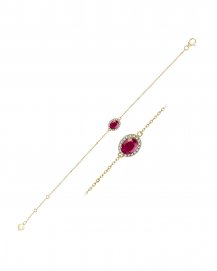OVAL RUBY DIAMOND BRACELET (TB431)