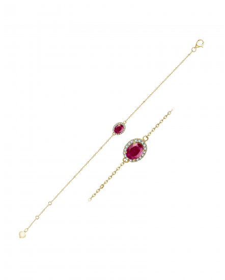 OVAL RUBY DIAMOND BRACELET (TB431)