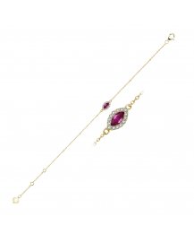 MARQUISE RUBY DIAMOND BRACELET (TB443)