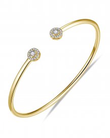 ROUND DIAMOND CUFF STYLE BANGLE BRACELET (TB542)