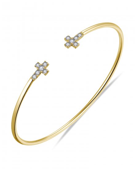 CROSS CUFF STYLE DIAMOND BANGLE BRACELET (TB560)