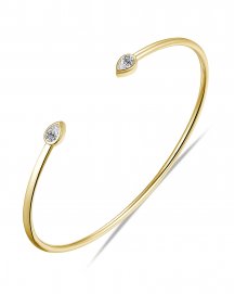 PEAR DIAMOND CUFF STYLE BANGLE BRACELET (TB563)