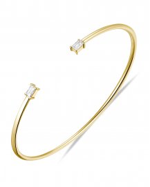 BAGUETTE DIAMOND CUFF STYLE BANGLE BRACELET (TB564)