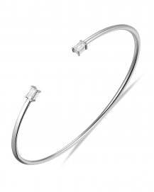 BAGUETTE DIAMOND CUFF STYLE BANGLE BRACELET (TB564)