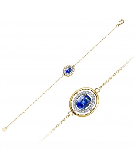 OVAL SAPPHIRE DIAMOND BRACELET (TB875)