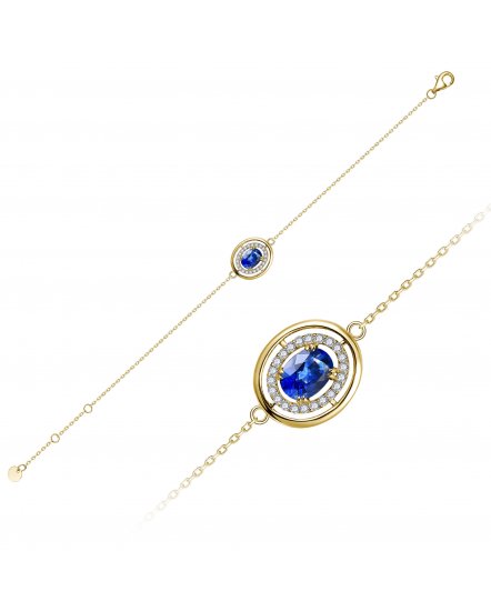 OVAL SAPPHIRE DIAMOND BRACELET (TB875)