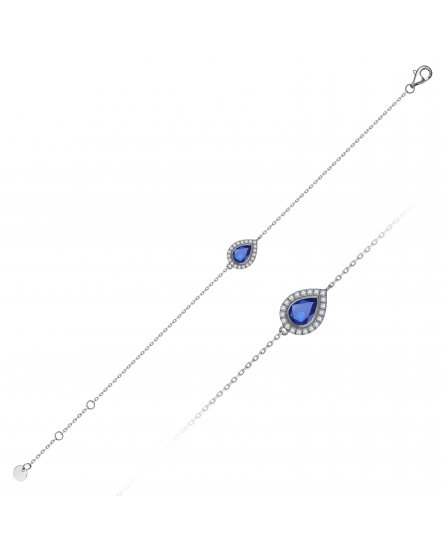 PEAR SAPPHIRE DIAMOND BRACELET (TB933)