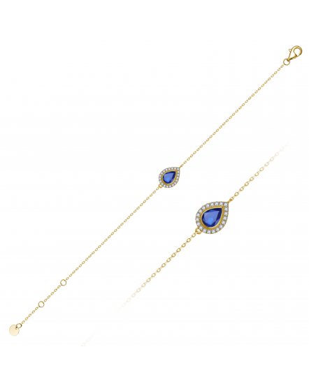 PEAR SAPPHIRE DIAMOND BRACELET (TB933)