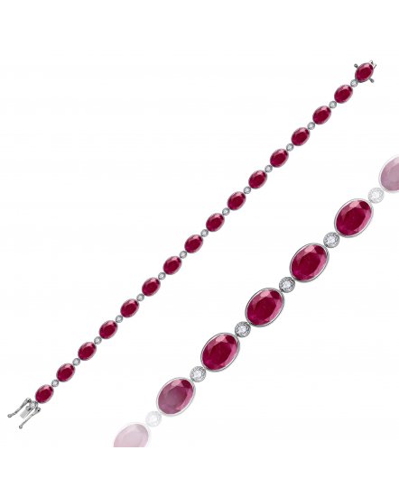 OVAL RUBY DIAMOND BRACELET (TB965)