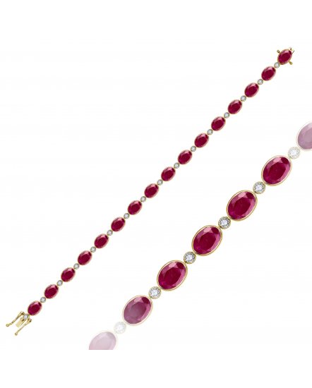 OVAL RUBY DIAMOND BRACELET (TB965)