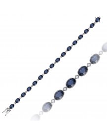 OVAL SAPPHIRE DIAMOND BRACELET (TB965)