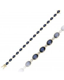 OVAL SAPPHIRE DIAMOND BRACELET (TB965)