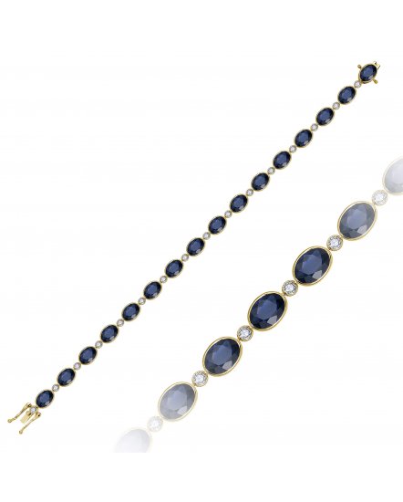 OVAL SAPPHIRE DIAMOND BRACELET (TB965)