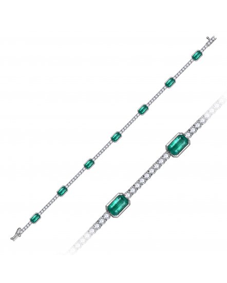 EMERALD CUT DIAMOND BRACELET (TB987)