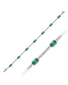 EMERALD CUT DIAMOND BRACELET (TB987)