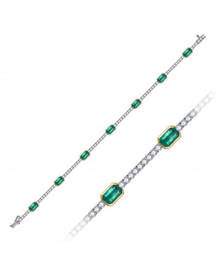 EMERALD CUT DIAMOND BRACELET (TB987)