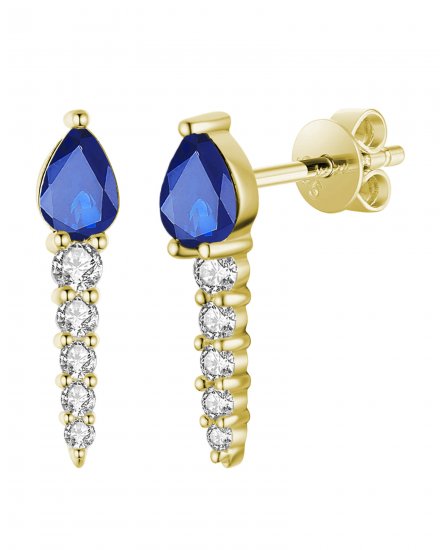 STRAIGHT BAR STYLE SAPPHIRE DIAMOND DANGLING  (TE1007)