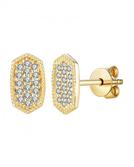 HEXAGON STYLE DIAMOND STUDS (TE1037)