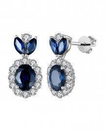 OVAL SAPPHIRE DIAMOND DANGLING (TE1045)