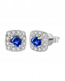 ROUND SAPPHIRE DIAMOND STUDS (TE1061)