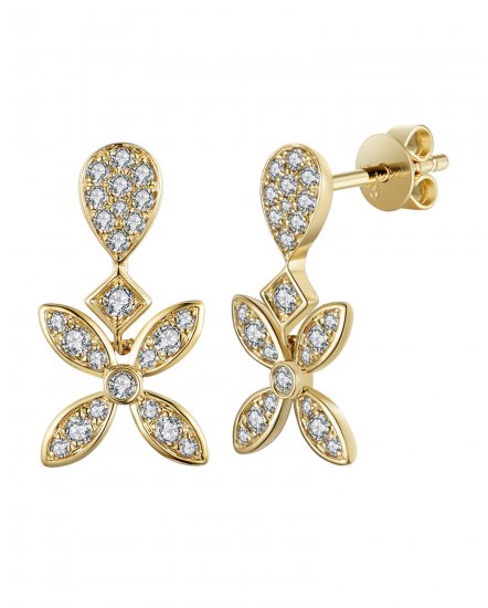FOUR LEAF STYLE DIAMOND DANGLING (TE1087)