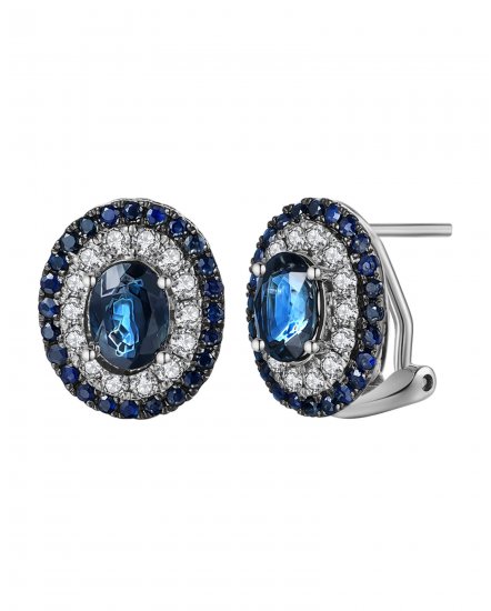 OVAL SAPPHIRE DIAMOND OMEGA BACK (TE1088)