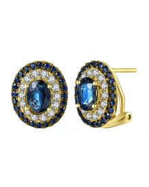 OVAL SAPPHIRE DIAMOND OMEGA BACK (TE1088)