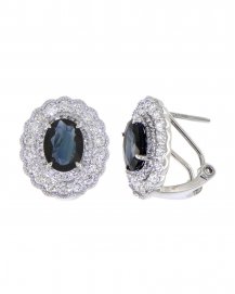 OVAL SAPPHIRE DIAMOND OMEGA BACK (TE1090)
