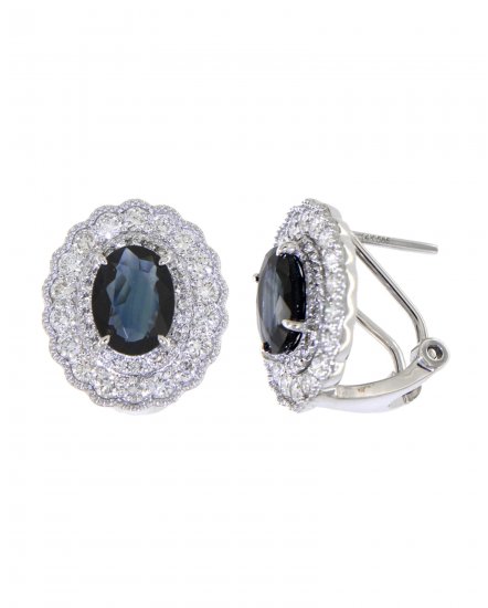 OVAL SAPPHIRE DIAMOND OMEGA BACK (TE1090)