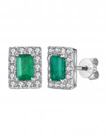 EMERALD CUT DIAMOND STUDS (TE1093)
