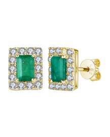 EMERALD CUT DIAMOND STUDS (TE1093)